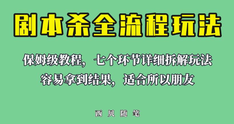 4811-20230708-适合所有朋友的剧本杀全流程玩法，虚拟资源单天200-500收益！【揭秘】