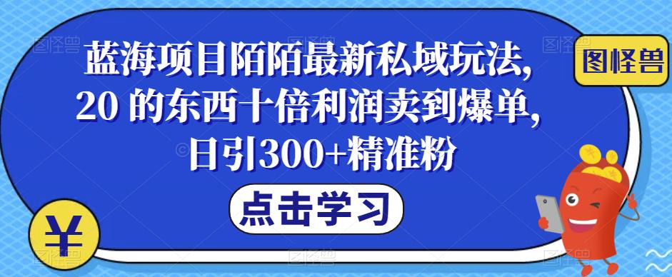 4902-20230713-蓝海项目陌陌最新私域玩法，20 的东西十倍利润卖到爆单，日引300+精准粉【揭秘】⭐蓝海项目陌陌最新私域玩法，20 的东西十倍利润卖到爆单，日引300 精准粉【揭秘】