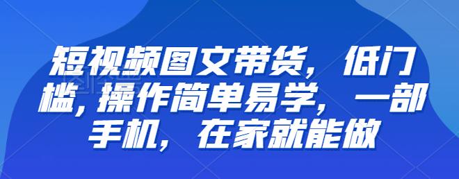 4972-20230717-【推荐】短视频图文带货，低门槛,操作简单易学，一部手机，在家就能做