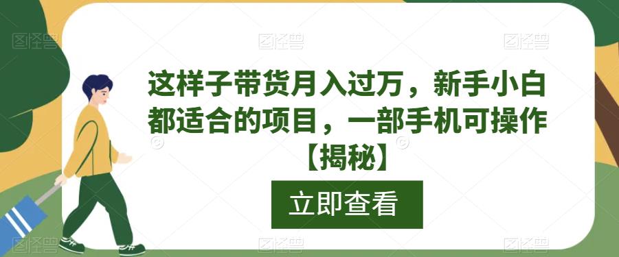 5058-20230721-这样子带货月入过万，新手小白都适合的项目，一部手机可操作【揭秘】