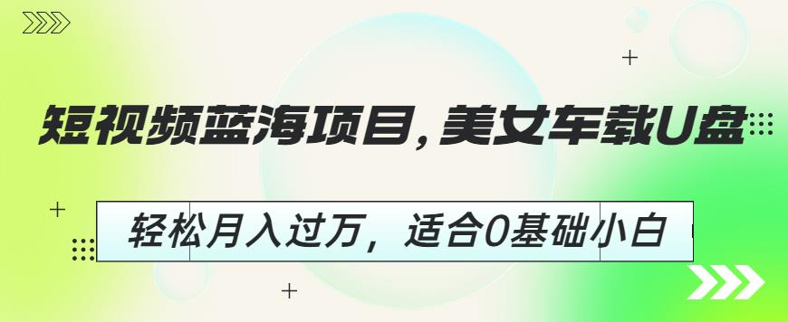 5069-20230722-短视频蓝海项目，美女车载U盘，轻松月入过万，适合0基础小白【揭秘】