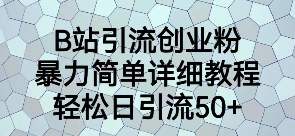 5129-20230724-B站引流创业粉，暴力简单详细教程，轻松日引流50+【揭秘】