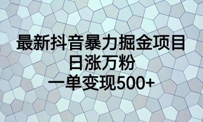 5175-20230726-最新抖音暴力掘金项目，日涨万粉，一单变现500+【揭秘】