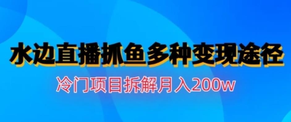 5315-20230801-水边直播抓鱼，多种变现途径冷门项目，月入200w拆解【揭秘】