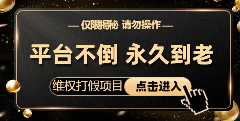 5400-20230804-维权打假项目，电商平台不倒，项目长久到老，零投入，高回报，日入1000+（仅揭秘，勿操作）