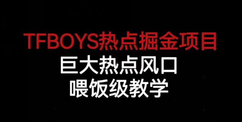 5611-20230808-TFBOYS热点掘金项目，巨大热点风口，喂饭级教学