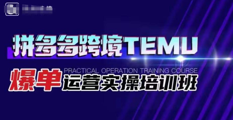 5858-20230818-拼多多跨境TEMU爆单运营实操培训班，海外拼多多的选品、运营、爆单