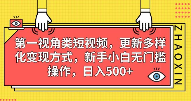 5965-20230823-第一视角类短视频，更新多样化变现方式，新手小白无门槛操作，日入500+【揭秘】