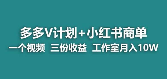 6007-20230825-【蓝海项目】多多v计划+小红书商单一个视频三份收益工作室月入10w