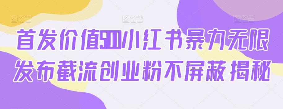 6221-20230831-首发价值5100小红书暴力无限发布截流创业粉不屏蔽揭秘