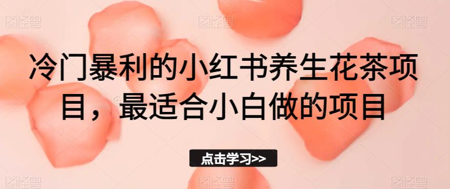 6409-20230906-冷门暴利的小红书养生花茶项目，最适合小白做的项目【揭秘】