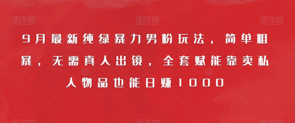 6668-20230914-9月最新纯绿暴力男粉玩法，简单粗暴，无需真人出镜，全套赋能靠卖私人物品也能日赚1000