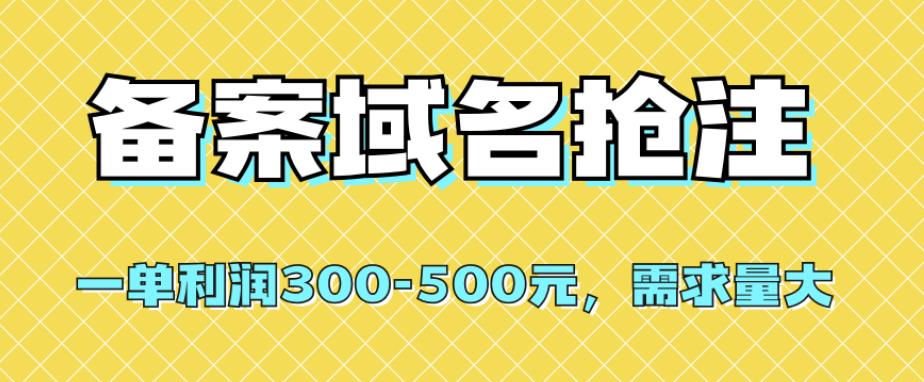 6752-20230917-【全网首发】备案域名抢注，一单利润300-500元，需求量大