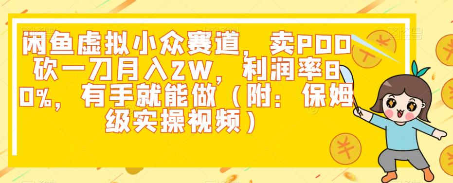 6763-20230917-闲鱼虚拟小众赛道，卖PDD砍一刀月入2W，利润率80%，有手就能做（附：保姆级实操视频）