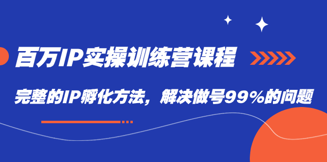 百万IP实操训练营课程，完整的IP孵化方法⭐（7354期）百万IP实战训练营课程，完整的IP孵化方法，解决做号99%的问题