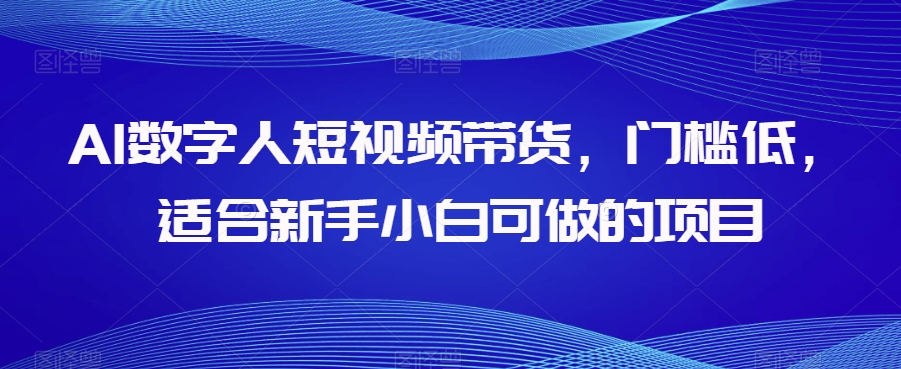 7478-20231013-AI数字人短视频带货，门槛低，适合新手小白可做的项目