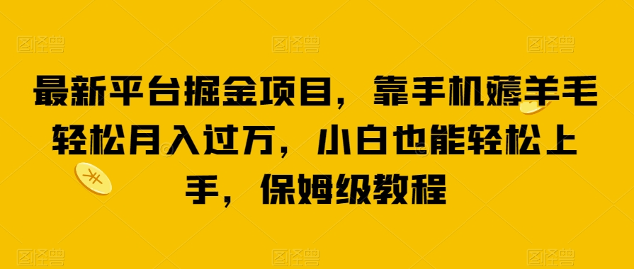 7528-20231015-最新平台掘金项目，靠手机薅羊毛轻松月入过万，小白也能轻松上手，保姆级教程【揭秘】