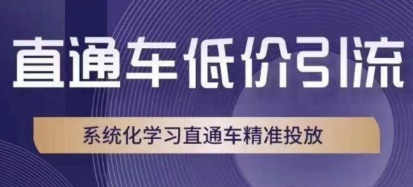 7914-20231031-直通车低价引流课，系统化学习直通车精准投放