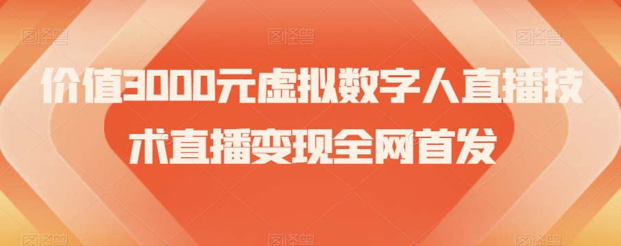 8132-20231110-价值3000元虚拟数字人直播技术直播变现全网首发【揭秘】