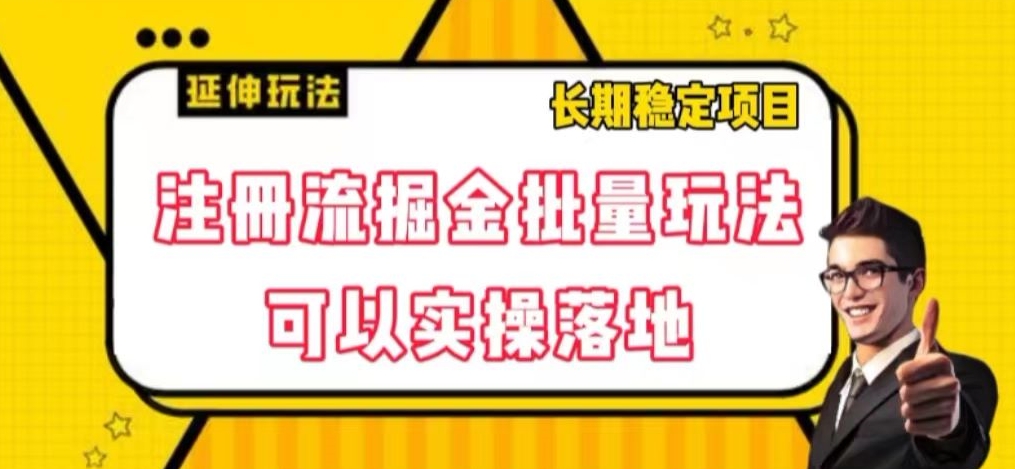 8298-20231122-注册流掘金批量玩法，可以实操落地【揭秘】】