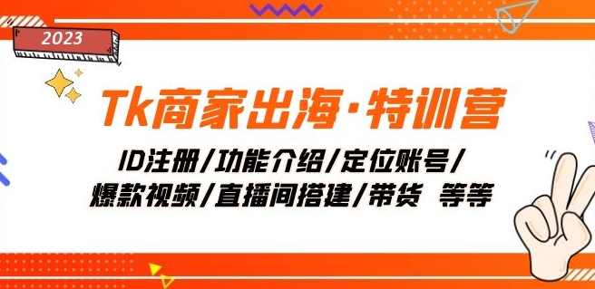 8307-20231123-Tk商家出海·特训营：ID注册功能介绍定位账号爆款视频直播间搭建带货⭐Tk商家出海·特训营：ID注册/功能介绍/定位账号/爆款视频/直播间搭建/带货