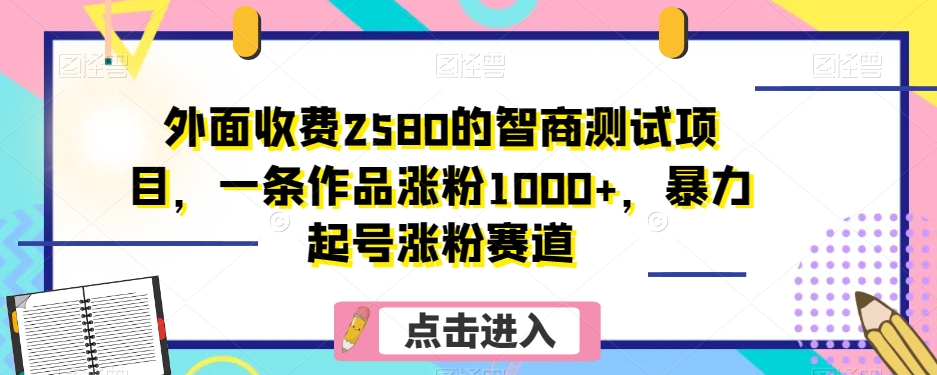 8326-20231124-外面收费2580的智商测试项目，一条作品涨粉1000+，暴力起号涨粉赛道【揭秘】