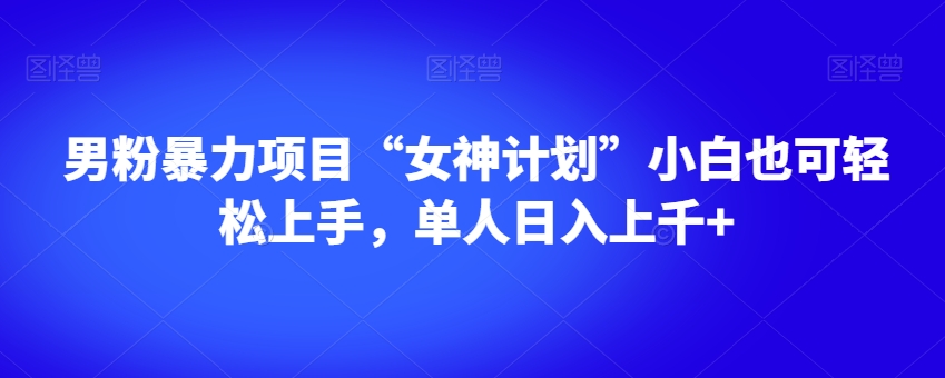 8343-20231125-男粉暴力项目“女神计划”小白也可轻松上手，单人日入上千+【揭秘】