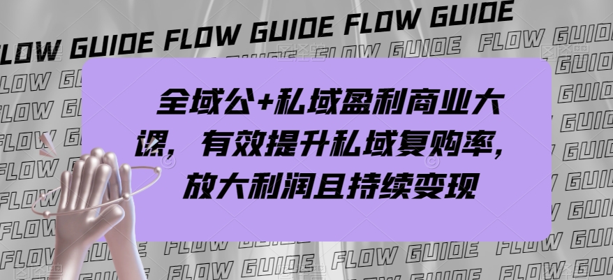 8768-20231129-全域公+私域盈利商业大课，有效提升私域复购率，放大利润且持续变现