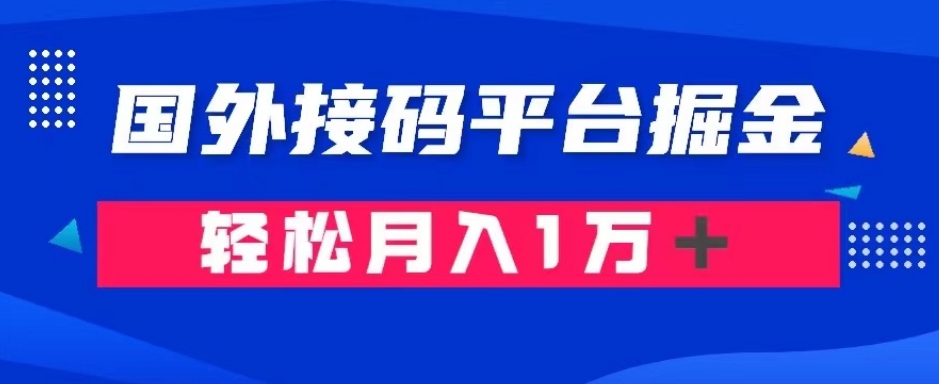 8780-20231129-通过国外接码平台掘金：成本1.3，利润10＋，轻松月入1万＋【揭秘】