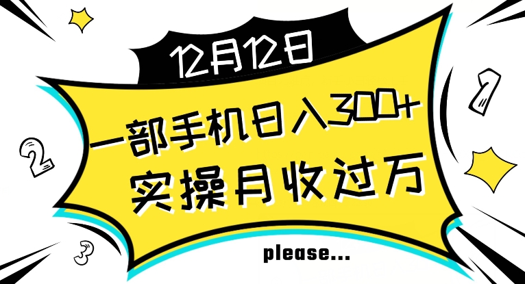 8795-20231130-【全网变现首发】新手实操单号日入500+，渠道收益稳定，项目可批量放大【揭秘】