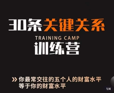 8849-20231204-30条关键关系训练营，你关系最近的5个人决定你的财富水平