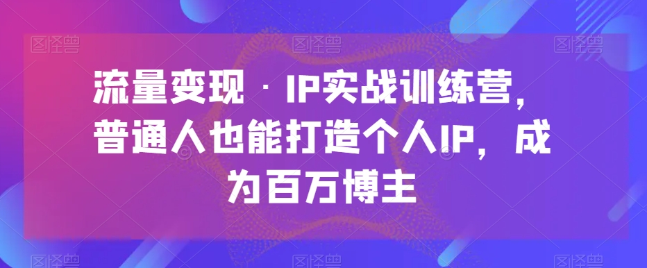 8894-20231206-流量变现·IP实战训练营，普通人也能打造个人IP，成为百万博主