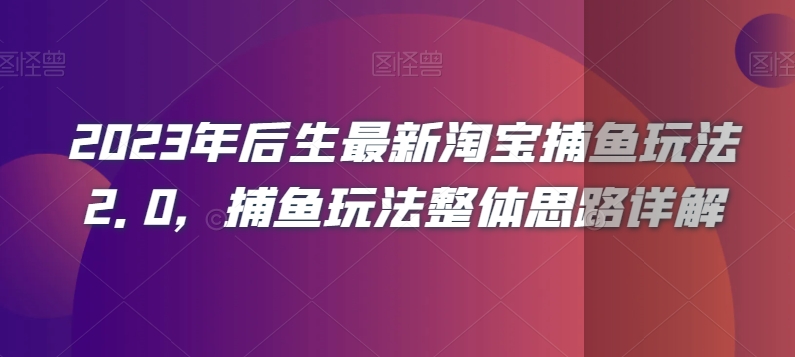 8975-20231211-2023年后生最新淘宝捕鱼玩法2.0，捕鱼玩法整体思路详解