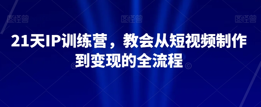 9019-20231213-21天IP训练营，教会从短视频制作到变现的全流程