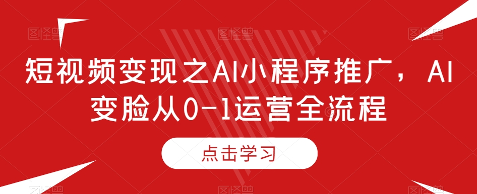 9447-20231214-短视频变现之AI小程序推广，AI变脸从0-1运营全流程