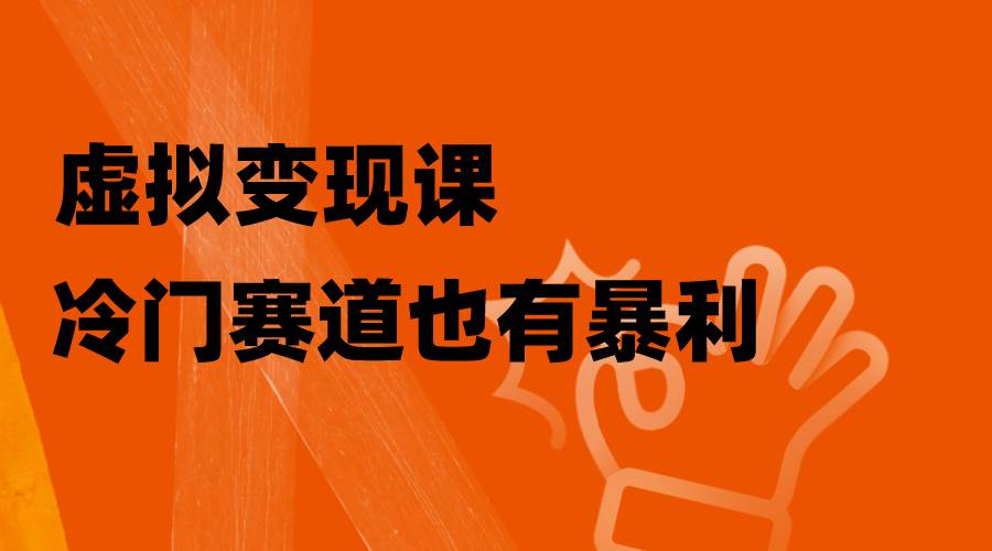 （8219期）y虚拟变现课，冷门赛道也有暴利，手把手教你玩转冷门私域