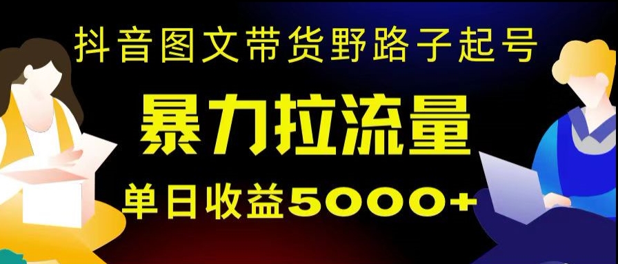 9633-20231225-抖音图文带货暴力起号，单日收益5000+，野路子玩法，简单易上手，一部手机即可【揭秘】