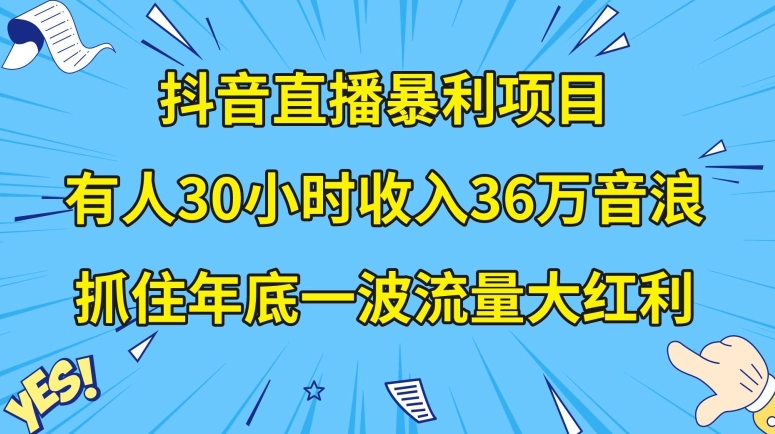 9677-20231228-抖音直播暴利项目，有人30小时收入36万音浪，公司宣传片年会视频制作，抓住年底一波流量大红利-1⭐抖音直播暴利项目，有人30小时收入36万音浪，公司宣传片年会视频制作，抓住年底一波流量大红利【揭秘】