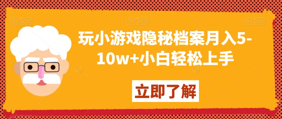 091-20240106-玩小游戏隐秘档案月入5-10w+小白轻松上手【揭秘】