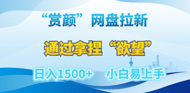 128-20240108-“赏颜”网盘拉新赛道，通过拿捏“欲望”日入1500+，小白易上手【揭秘】