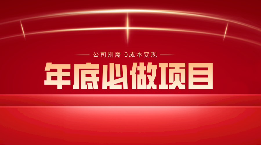 年底必做项目，每个公司的刚需，0成本变现，日入300+(揭秘)