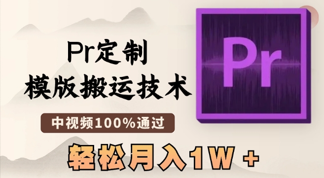 214-20240113-最新Pr定制模版搬运技术，中视频100%通过，几分钟一条视频，轻松月入1W＋【揭秘】