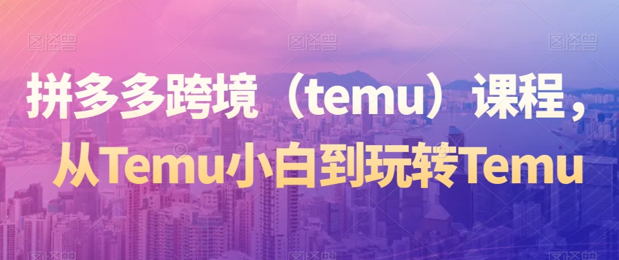 227-20240115-拼多多跨境（temu）课程，从Temu小白到玩转Temu