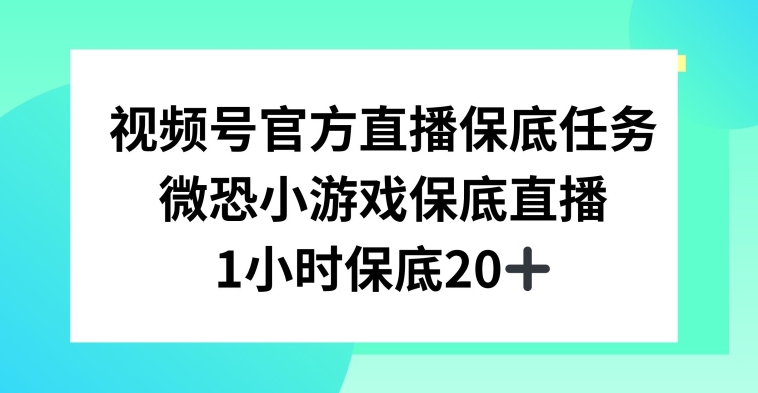 251-20240116-视频号直播任务，微恐小游戏，1小时20+【揭秘】