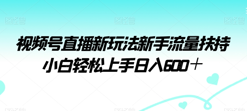 388-20240124-视频号直播新玩法新手流量扶持小白轻松上手日入600＋【揭秘】