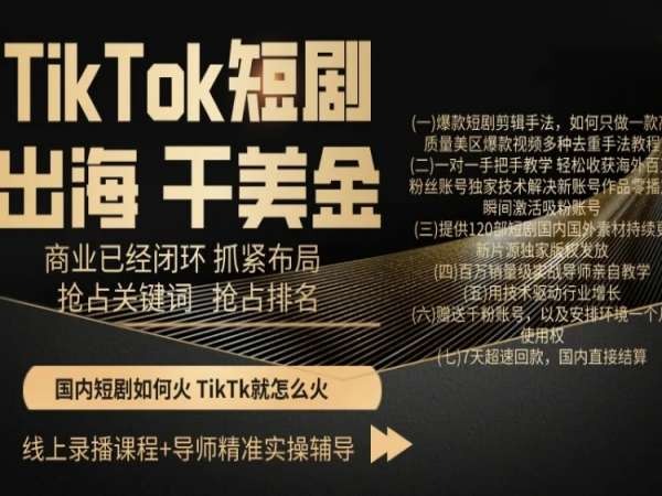 003-20240201-TikTok短剧出海干美金，商业已经闭环抓紧布局，抢占关键词抢占排名