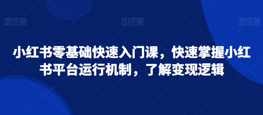 006-20240201-小红书零基础快速入门课，快速掌握小红书平台运行机制，了解变现逻辑