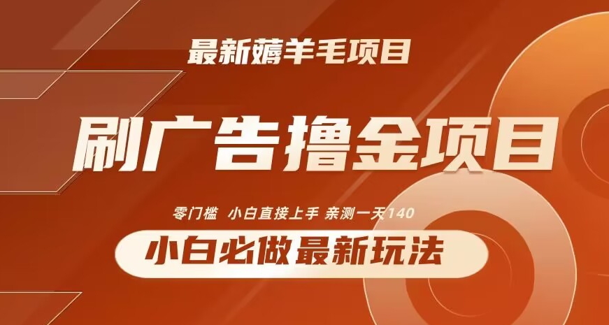 045-20240203-2024最新小白必撸项目，刷广告撸金最新玩法，亲测一天140【揭秘】