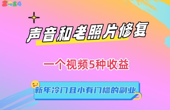 196-20240219-声音和老照片修复，一个视频5种收益，新年冷门且小有门槛的副业【揭秘】