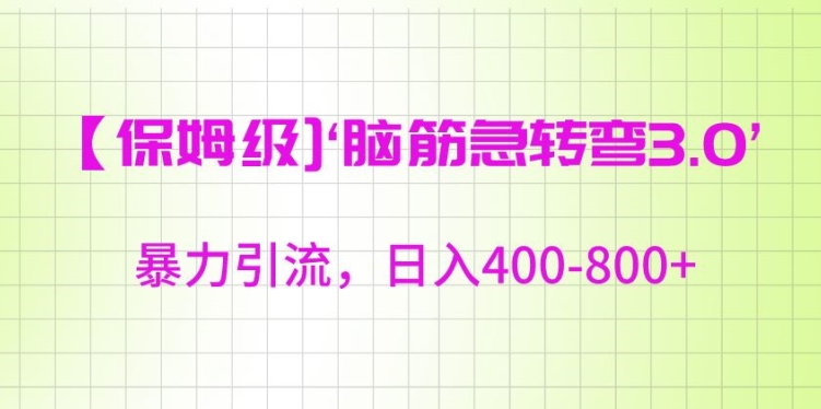 290-20240224-保姆级脑筋急转弯3.0，暴力引流，日入400-800+【揭秘】